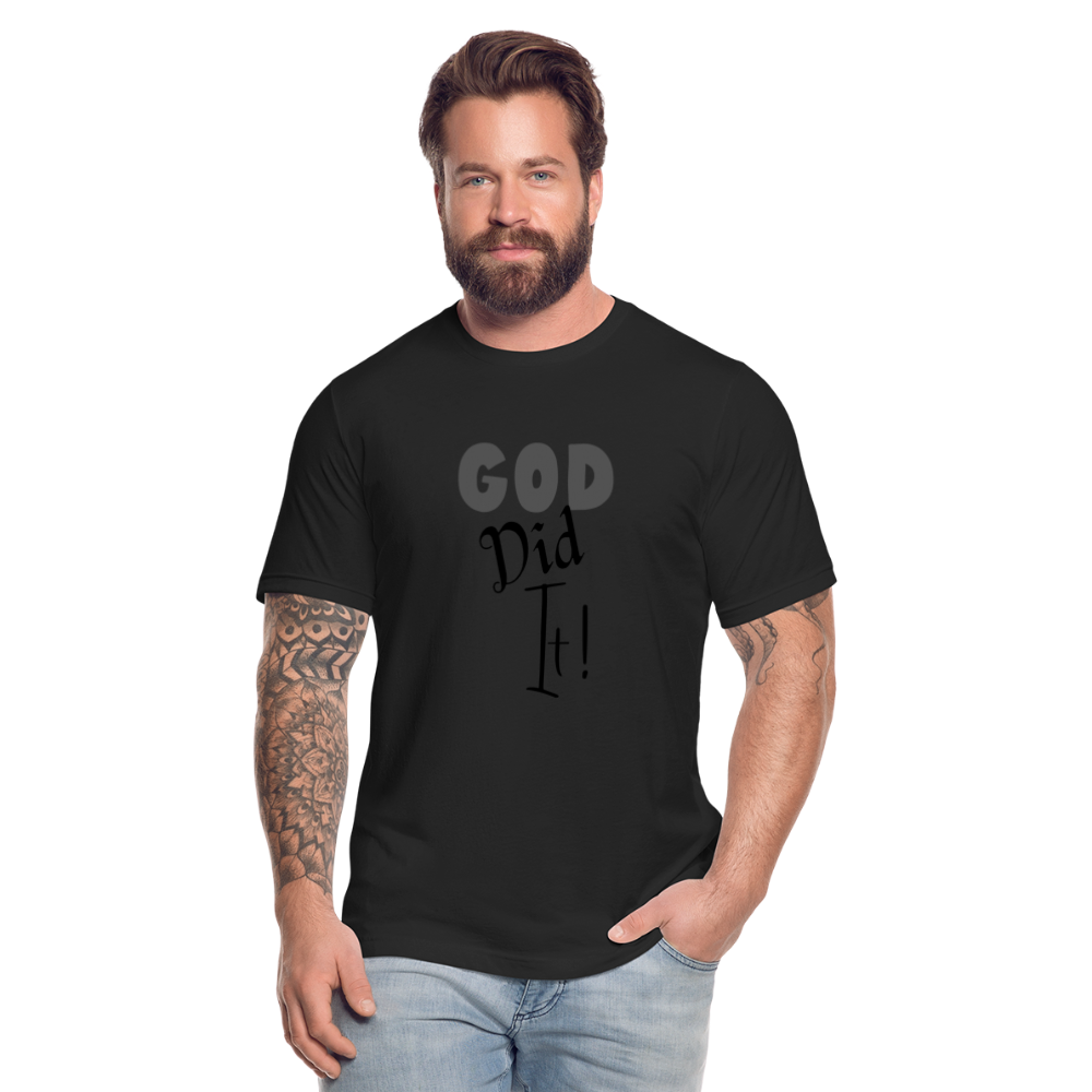 God did it Unisex Jersey T-Shirt by Bella + Canvas - black