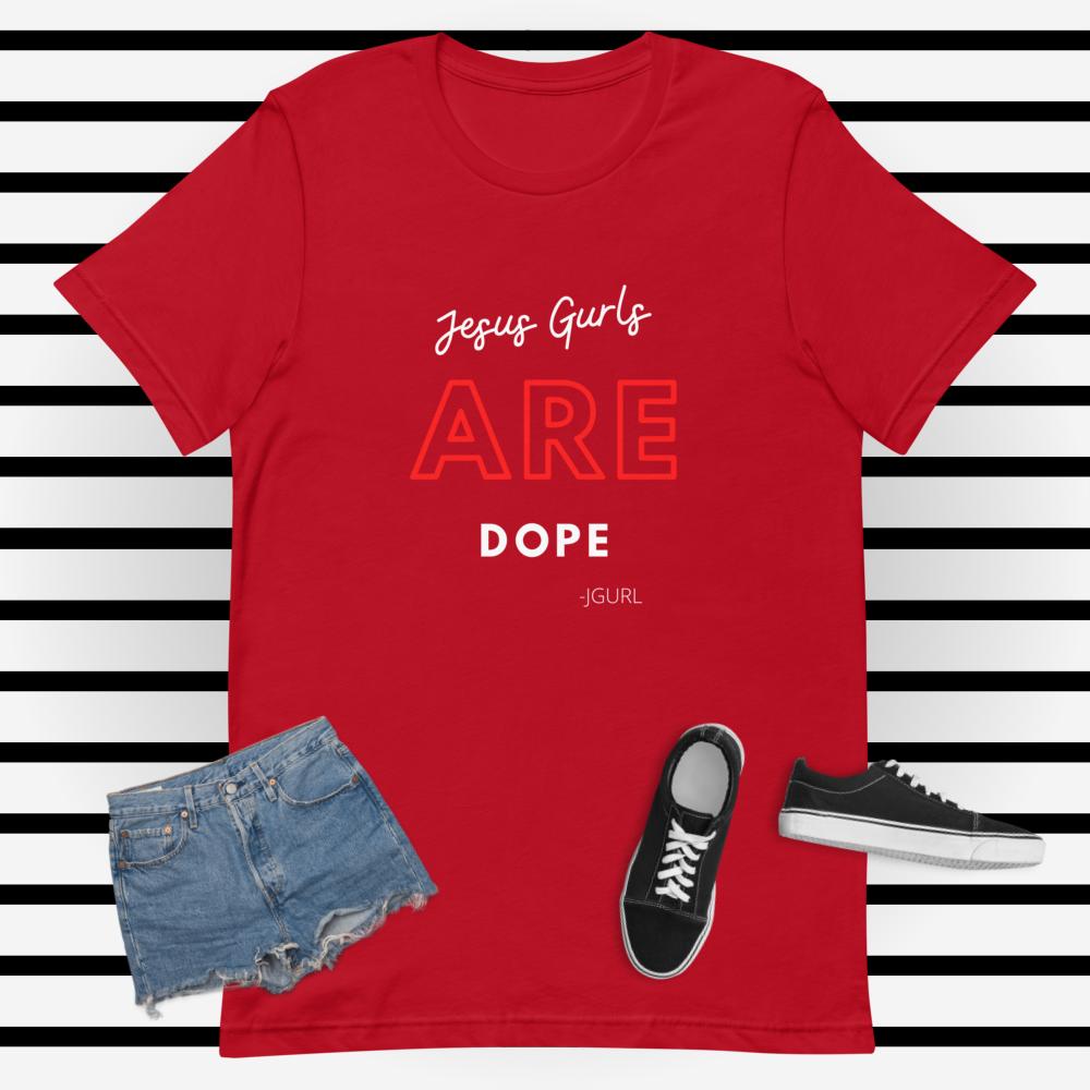 JG ARE DOPE WHITE BLK RED Short-sleeve unisex t-shirt