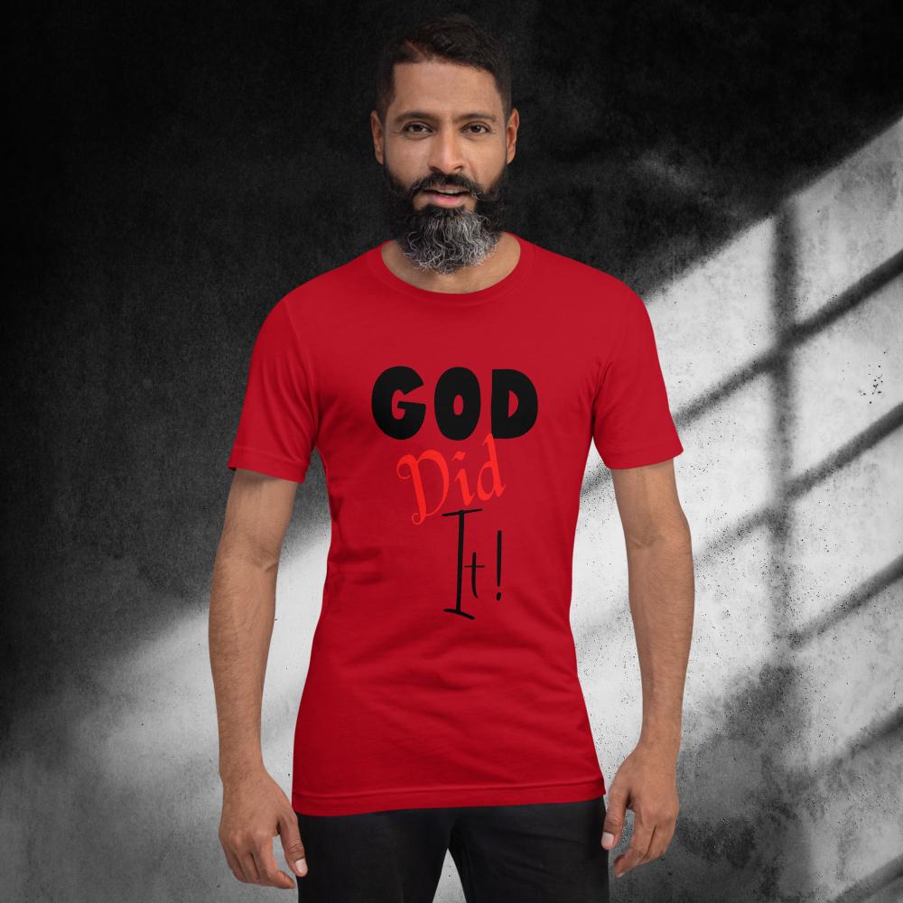 GOD DID IT RED/BLK Short-sleeve unisex t-shirt