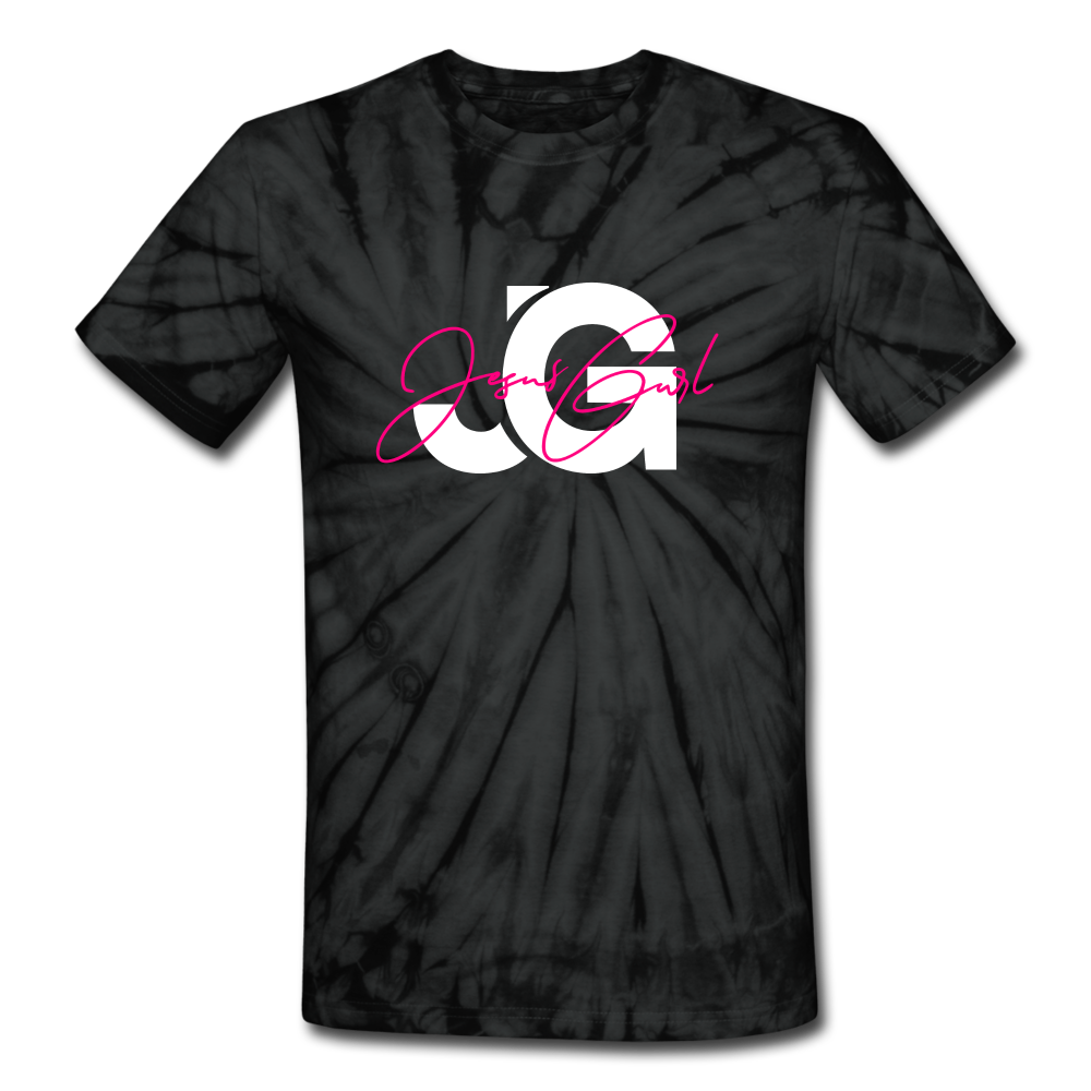 Signature JG #1 Unisex Tie Dye T-Shirt - spider black