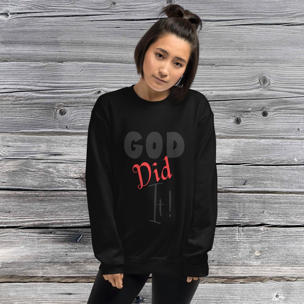 BLK RED GOD DID IT Unisex Sweatshirt