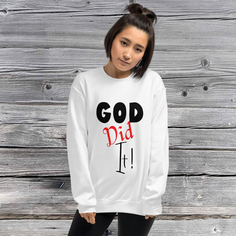 BLK RED GOD DID IT Unisex Sweatshirt