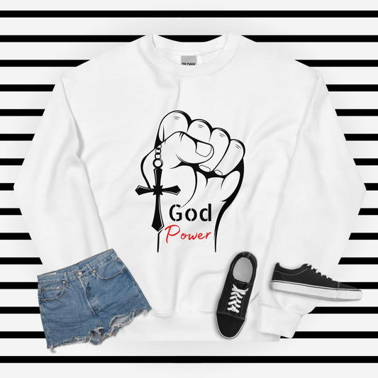 GOD POWER BLK RED Unisex Sweatshirt