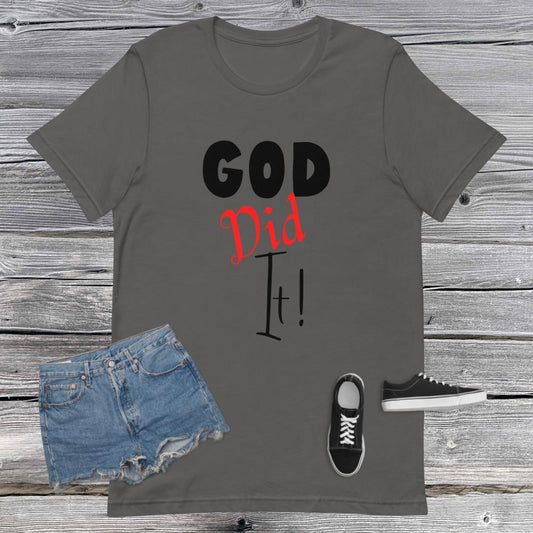 GOD DID IT RED/BLK Short-sleeve unisex t-shirt