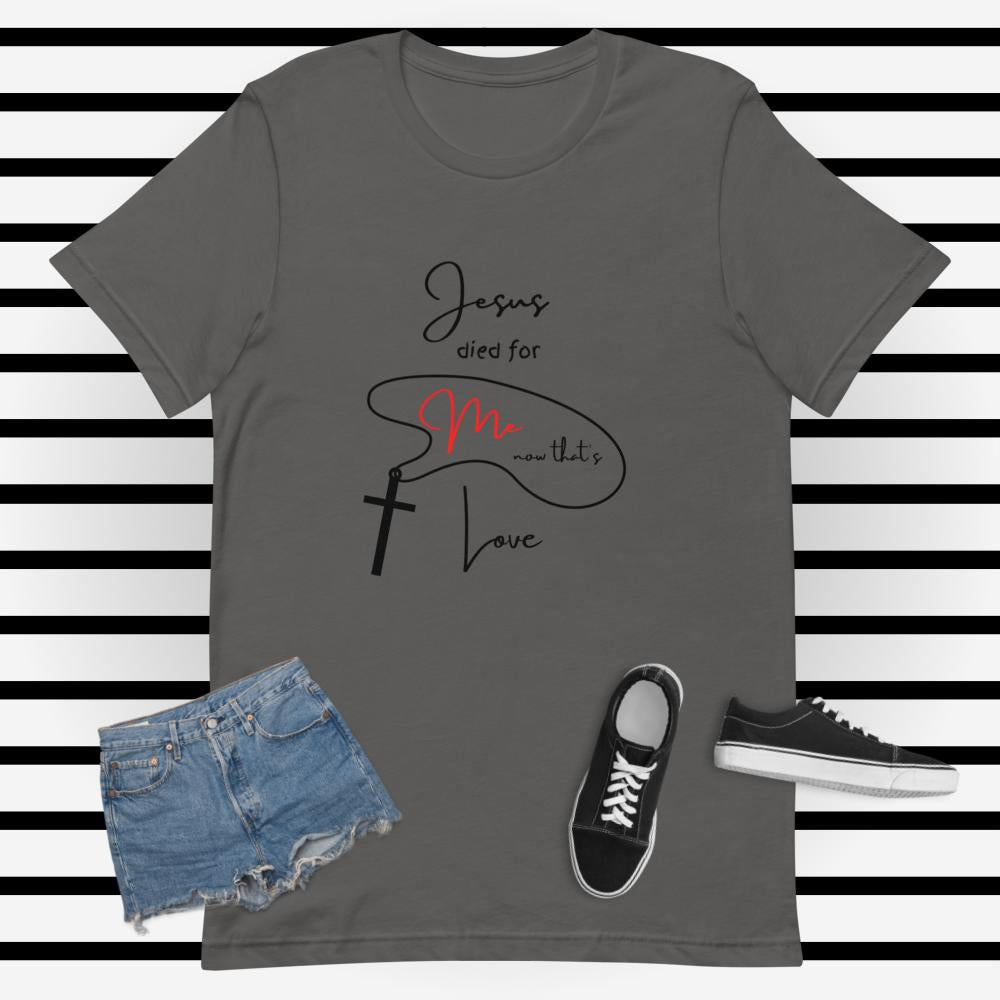 RED BLK JESUS DIED Short-sleeve unisex t-shirt