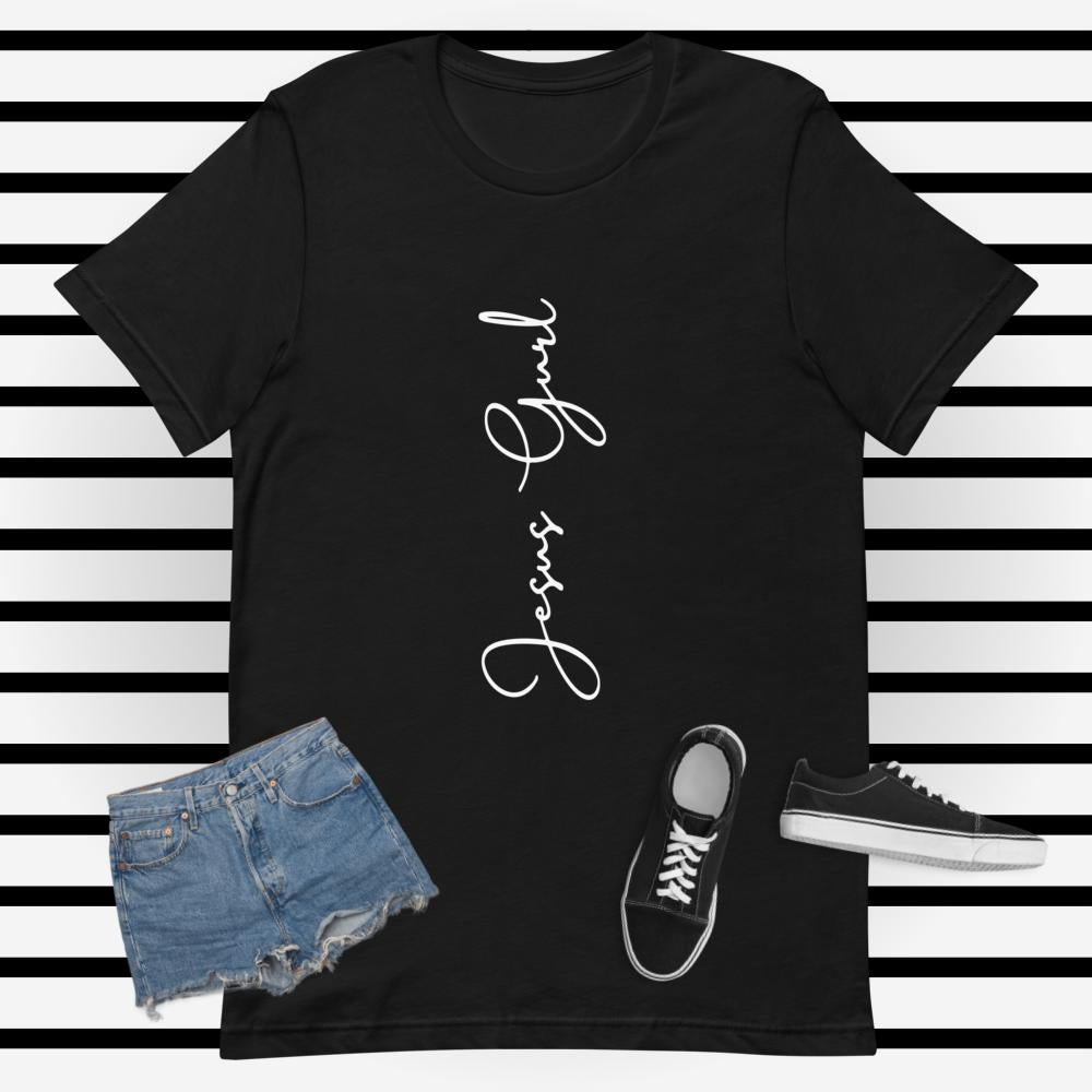 Sideways White Print JG Short-sleeve unisex t-shirt