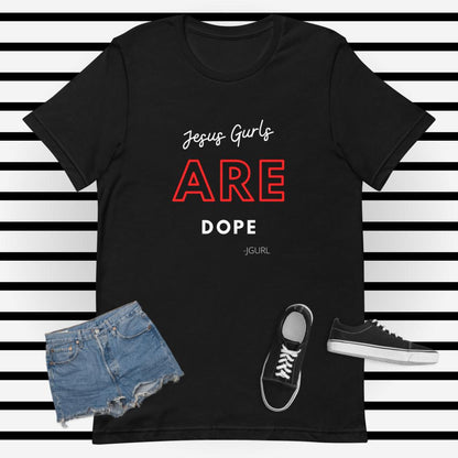 BLK RED WHITE JG ARE DOPE Short-sleeve unisex t-shirt